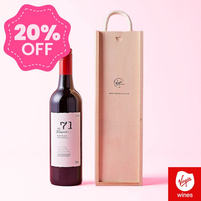 Virgin Wines Shiraz Vat 71 Reserve Wooden Gift Box 75cl