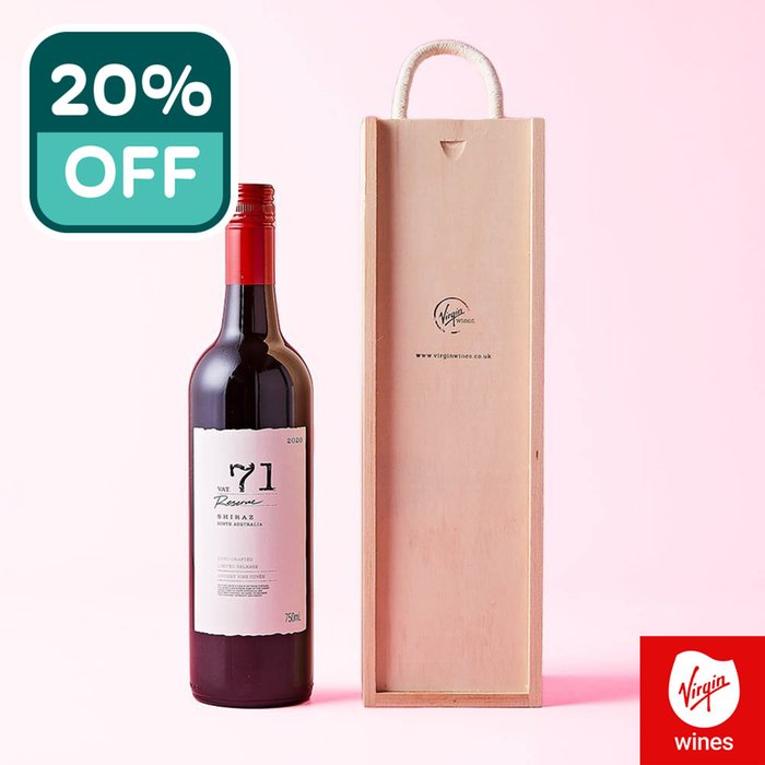 Virgin Wines Shiraz Vat 71 Reserve Wooden Gift Box 75cl