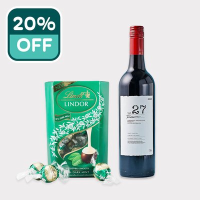 Lindt Lindor Dark Mint Chocolate Truffles Box 200g & VAT 27 Reserve Cabernet Sauvignon Merlot