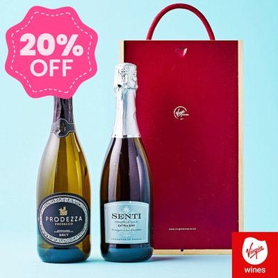 Virgin Wines Prosecco Duo in Wooden Gift Box