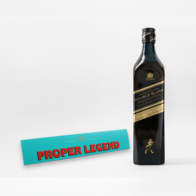 'Proper Legend' Almond Toblerone & Johnnie Walker Double Black Wooden Gift Box