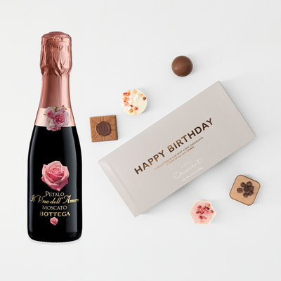 Bottega Petalo Moscato 20cl & Hotel Chocolat Happy Birthday Chocolates