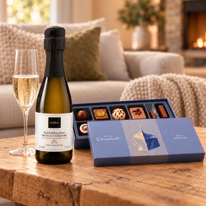 Hotel Chocolate Mini Prosecco & Milk Devotee 9 Pack Chocolate Box