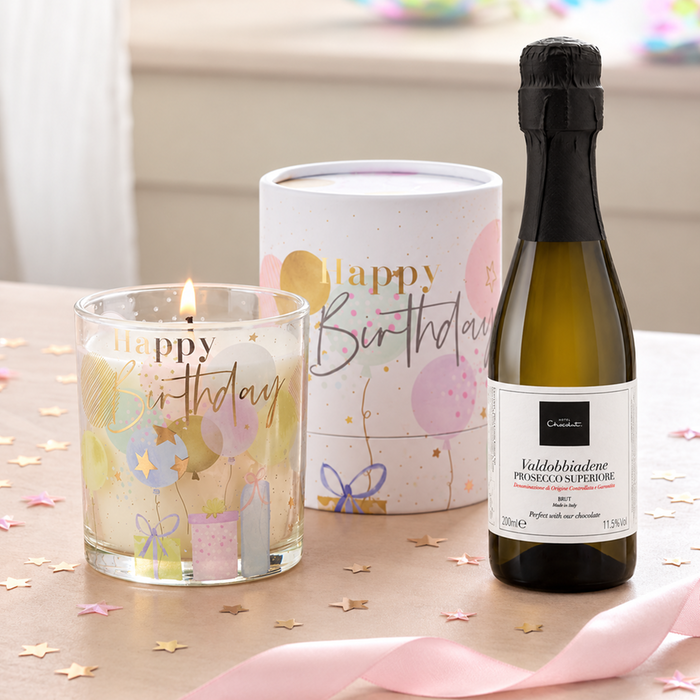 Birthday bundle - Mini Prosecco & Next Happy Birthday Candle