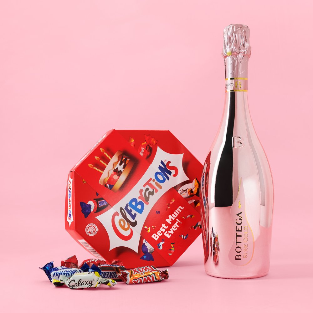 Celebrations Gift Box 'best Mum Ever' 385G & Bottega RosÃ© Gold 75Cl