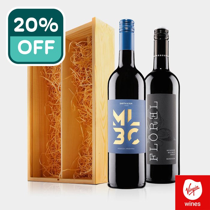 Virgin Wines Argentinean Malbec Duo in Wooden Gift Box