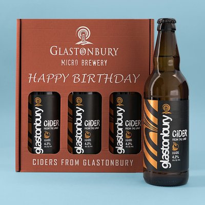 Glastonbury Happy Birthday Cider Gift Set 3x500ml