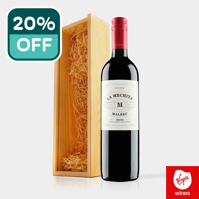 Virgin Wines La Mechita Familia Zuccardi Malbec in Wooden Gift Box 75cl