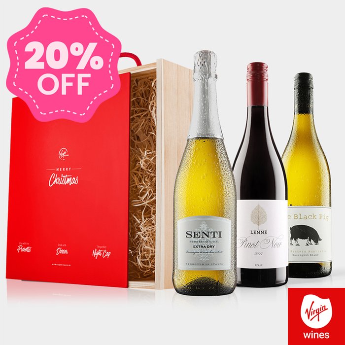 Virgin Wines Premium Christmas Day Mixed Wine Trio Gift Box