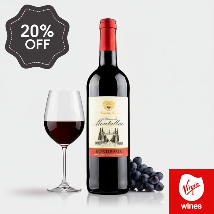 Virgin Wines Classic Bordeaux Red Wine 75cl