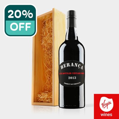 Virgin Wines Heranca Late Bottled Vintage Port in Wooden Gift Box
