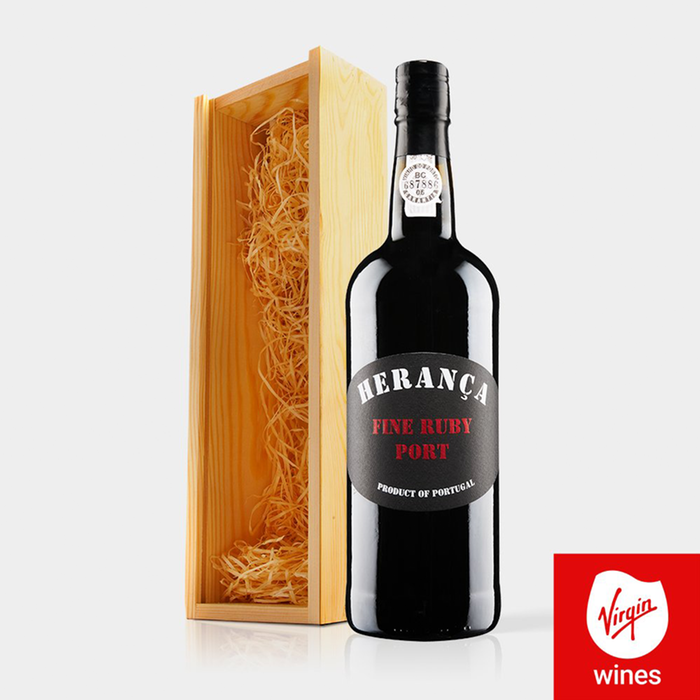 Virgin Wines Heranca Ruby Port in Wooden Gift Box