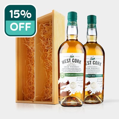 Westcork Irish Whisky Duo in Wooden Gift Box