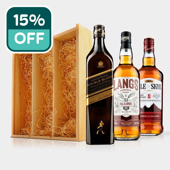 Scottish Whisky Trio in Wooden Gift Box