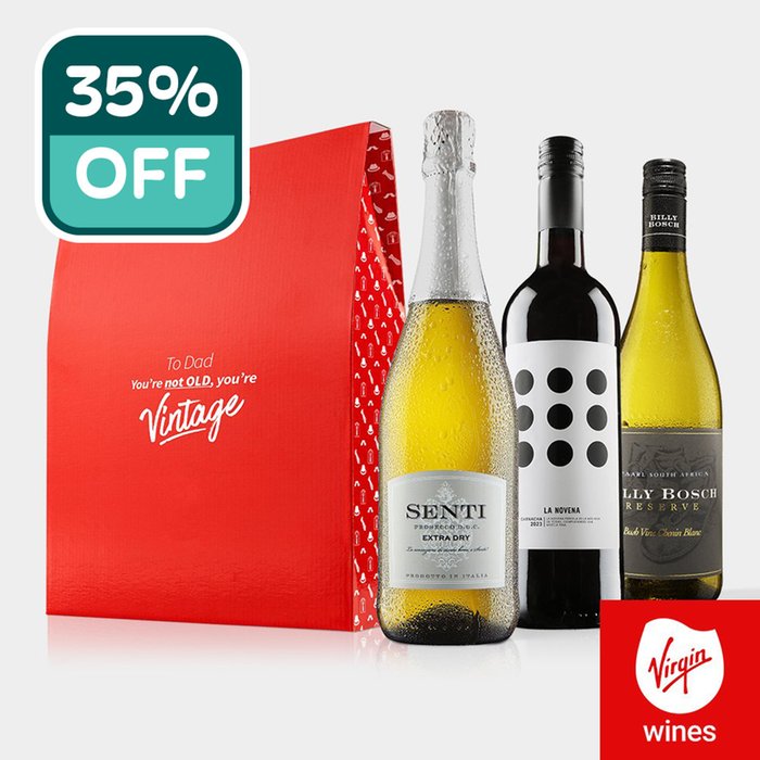 To Dad You're Not Old You're Vintage - Wine Trio with Prosecco