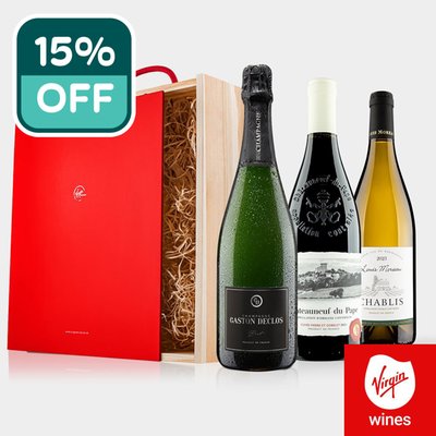 Virgin Wines Fathers Day Ultimate Wine Trio with Chateauneuf du Pape, Chablis and Champagne