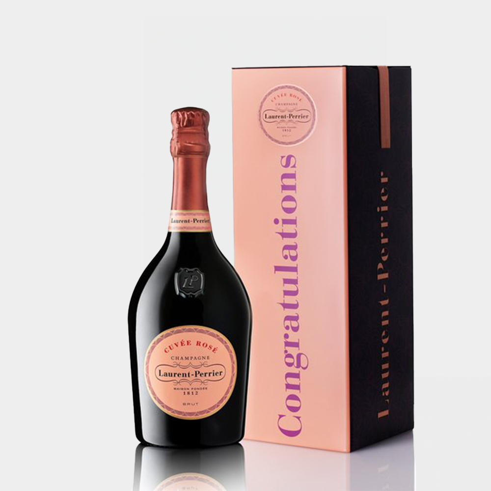 Congratulations Laurent Perrier Rose Gift Tin 75Cl