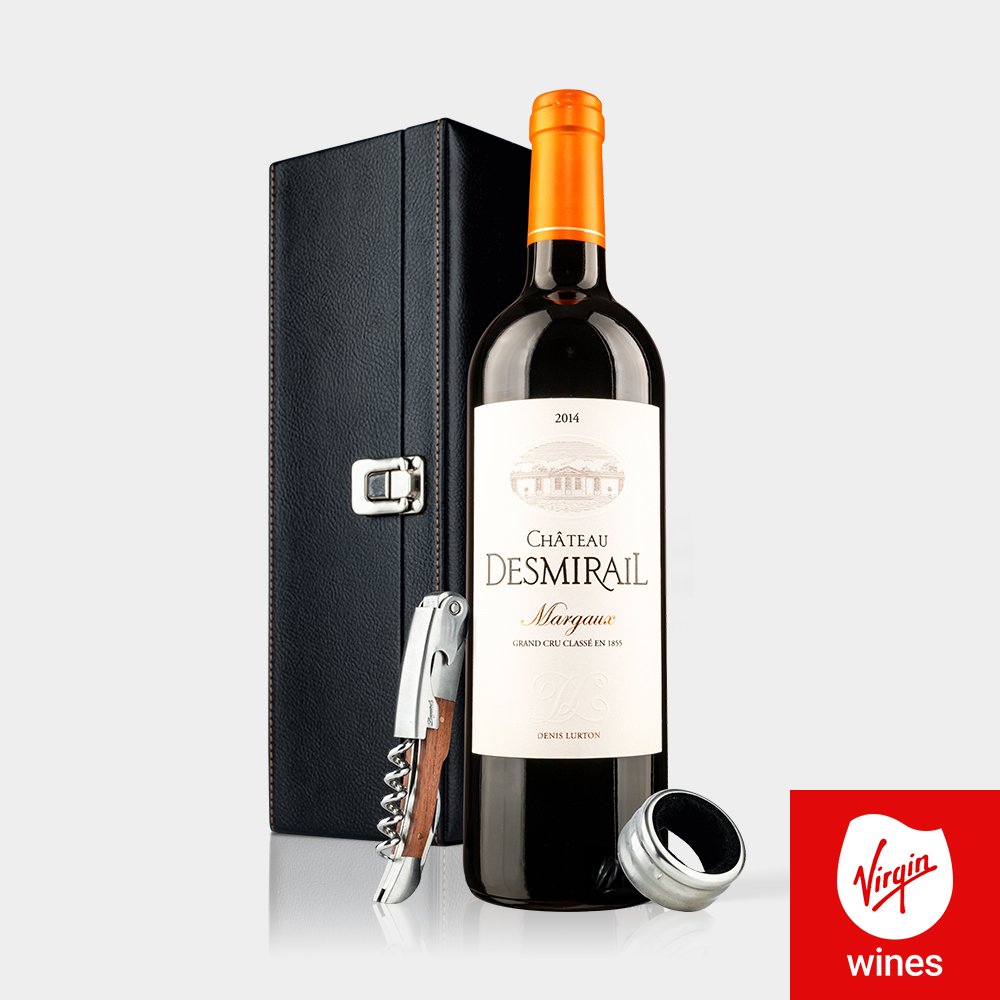 Virgin Wines Bordeaux Grand Cru Red Wine, Leatherette Gift Box & Accessories