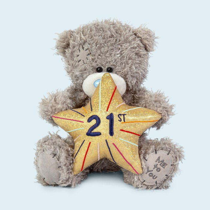 Tatty Teddy 18cm 21st Gold Star Bear