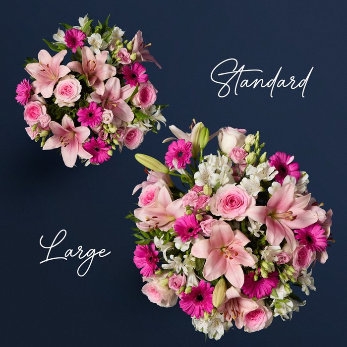 Pink Rose, Lily and Cerise Germini Bouquet