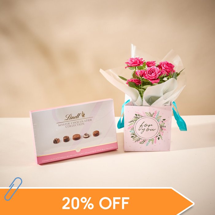 The Rose Plant Gift Bag With Lindt Chocolates