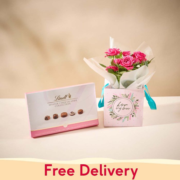 The Rose Plant Gift Bag With Lindt Chocolates