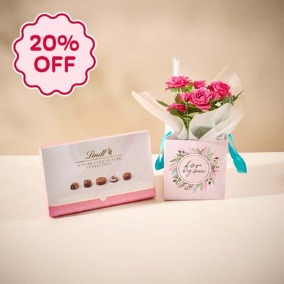 The Rose Plant Gift Bag With Lindt Chocolates