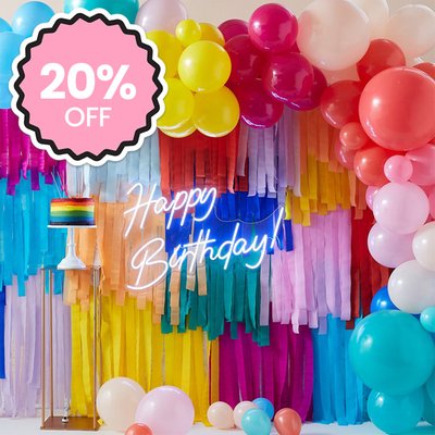 Rainbow Birthday Party Backdrop Kit