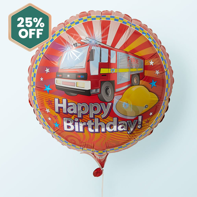 Happy Birthday Fire Engine Balloon