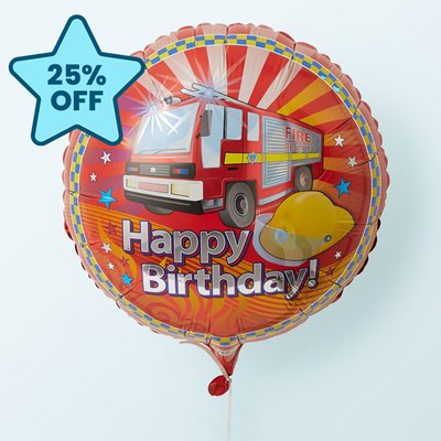 Happy Birthday Fire Engine Balloon