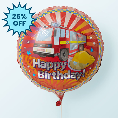 Happy Birthday Fire Engine Balloon
