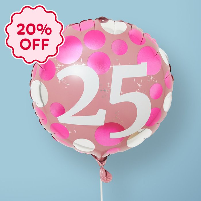 25th Pink Milestone Balloon