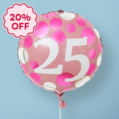 25th Pink Milestone Balloon