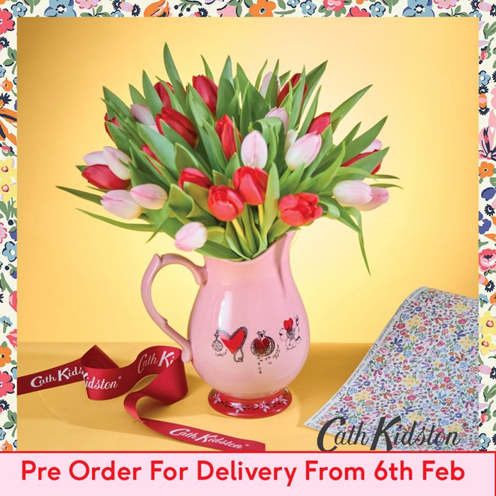   Cath Kidston Pink & Red Tulips and Jug