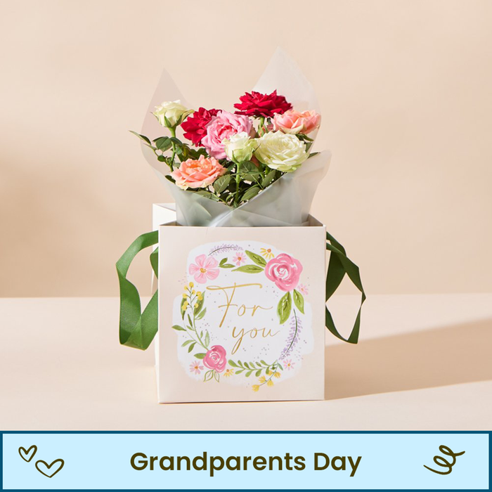 Just for You Tri Colour Roses & Gift Bag