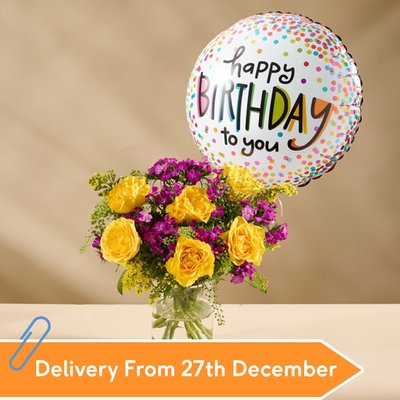 Bumble's Delight with Birthday Balloon Gift Set