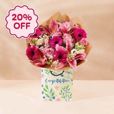 Congratulations Pink Blush Gift Bag