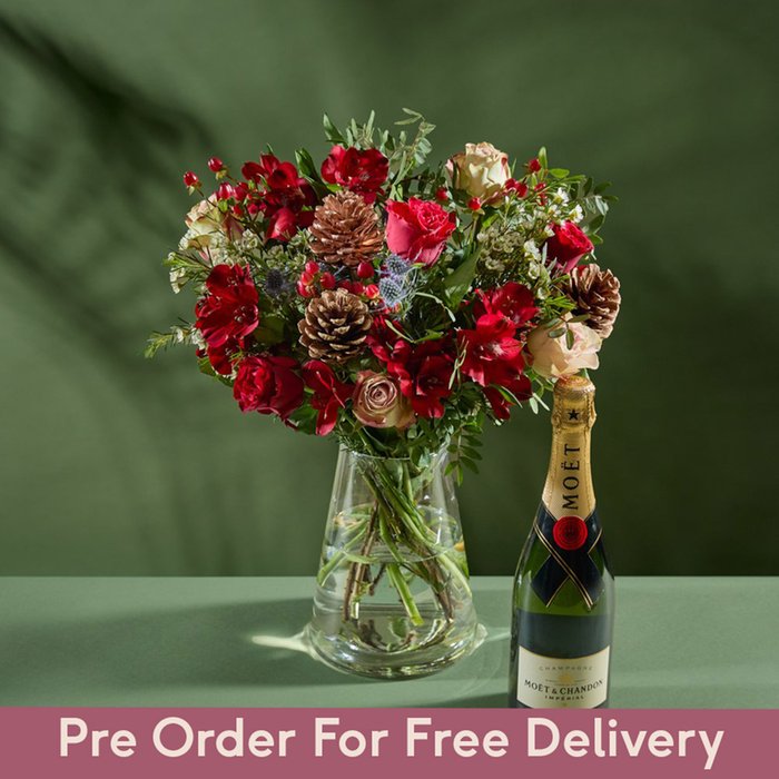 The Winter Wishes Bouquet & Moet Gift Set