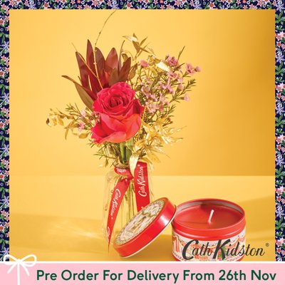 Cath Kidston Ruby Posy & Vase with Red Berry Tin Candle