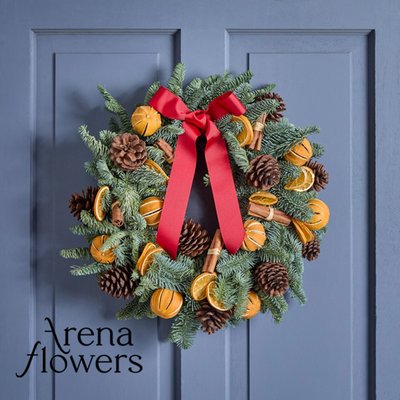 Traditional Christmas Wreath by Arena Flowers