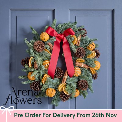 Traditional Christmas Wreath by Arena Flowers