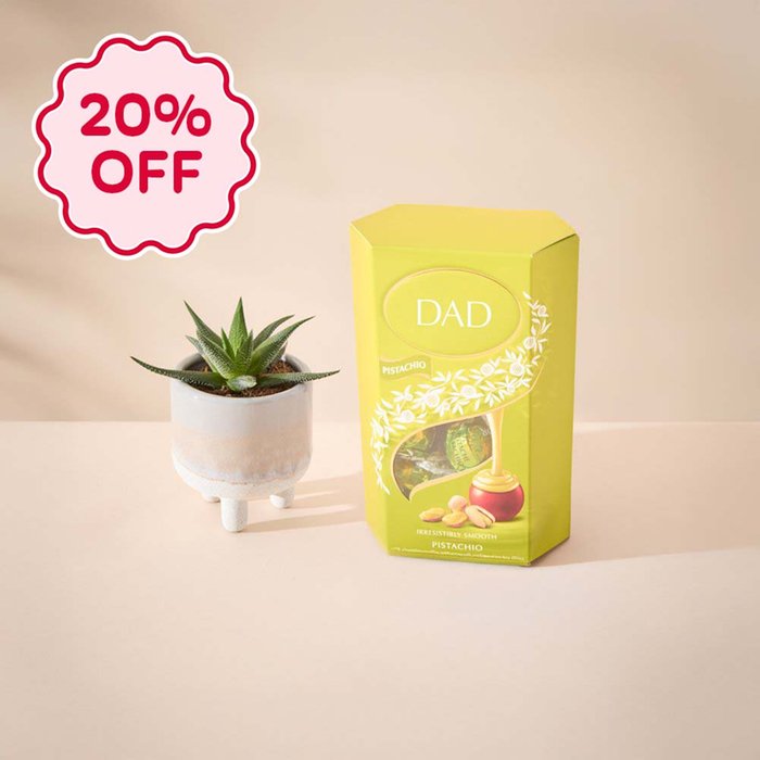Glazed Planter & Lindt Pistachio Truffles Gift Set