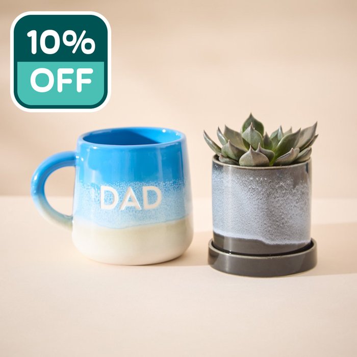 Glazed Planter & Dad Mug Gift Set