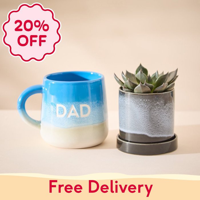 Glazed Planter & Dad Mug Gift Set