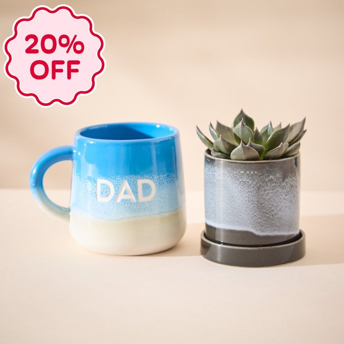 Glazed Planter & Dad Mug Gift Set