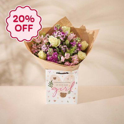 Baby Girl Bouquet in Gift Bag