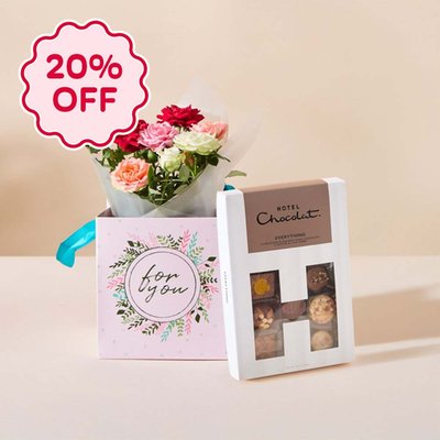 The Rose Plant Gift Bag With Hotel Chocolat Gift Set