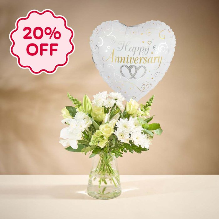 The Anniversary Bouquet & Balloon Gift Set