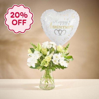 The Anniversary Bouquet & Balloon Gift Set