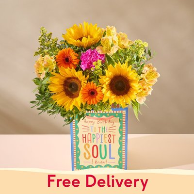 Happy Birthday to the Happiest Soul Bouquet & Gift Bag